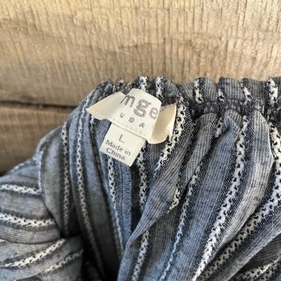 Umgee Gray Stripe Off Shoulder Dress Size Large - Picture 12 of 13